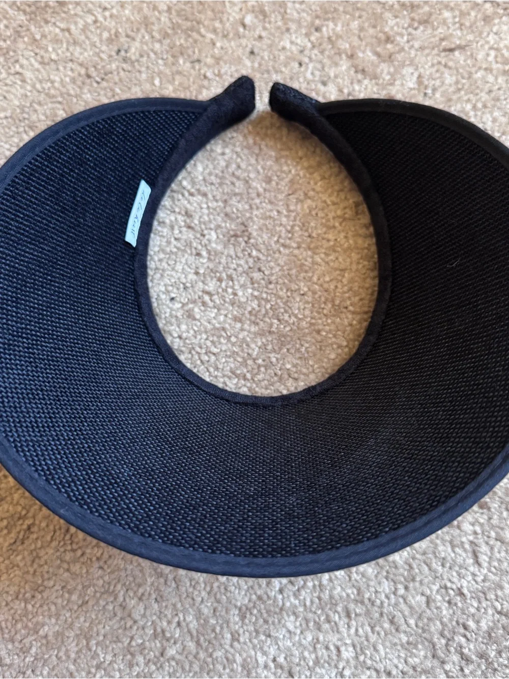 NEW De La Heart Elegant Black Wide-Brim Visor Hat - Women’s Sun Visor